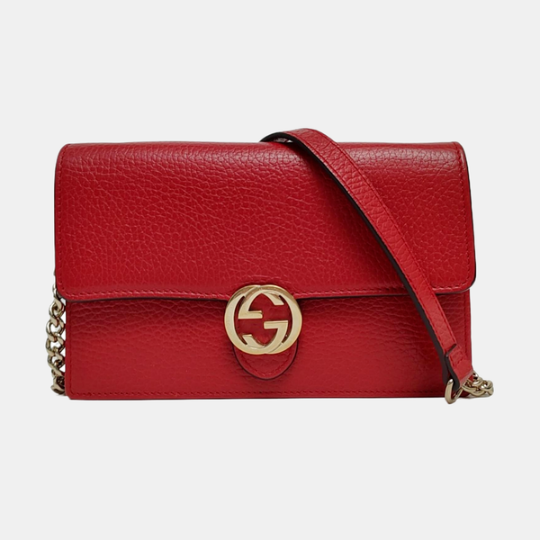 Authenticated pre-owned  Interlocking G Calfskin Red - Crossbody Bag at Looply