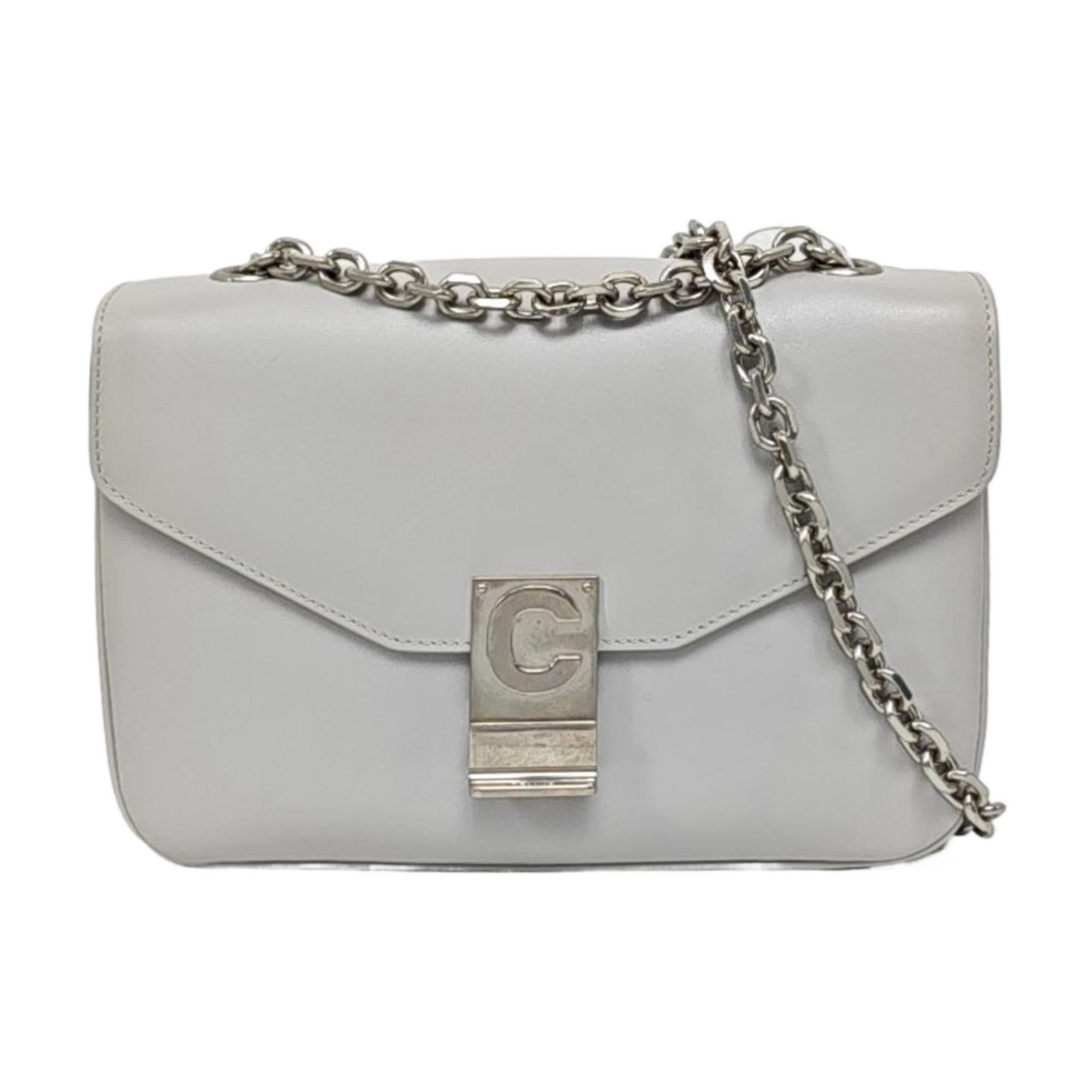 Authenticated pre-owned  C Medium Calfskin Gray - Shoulder Bag at Looply