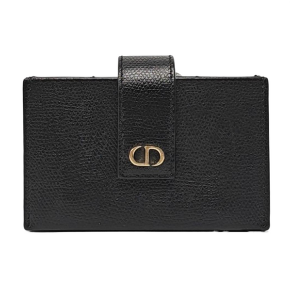 Authenticated pre-owned  30 Montaigne Calfskin Black Card Holder - Card Holder at Looply