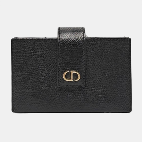 Authenticated pre-owned  30 Montaigne Calfskin Black Card Holder - Card Holder at Looply
