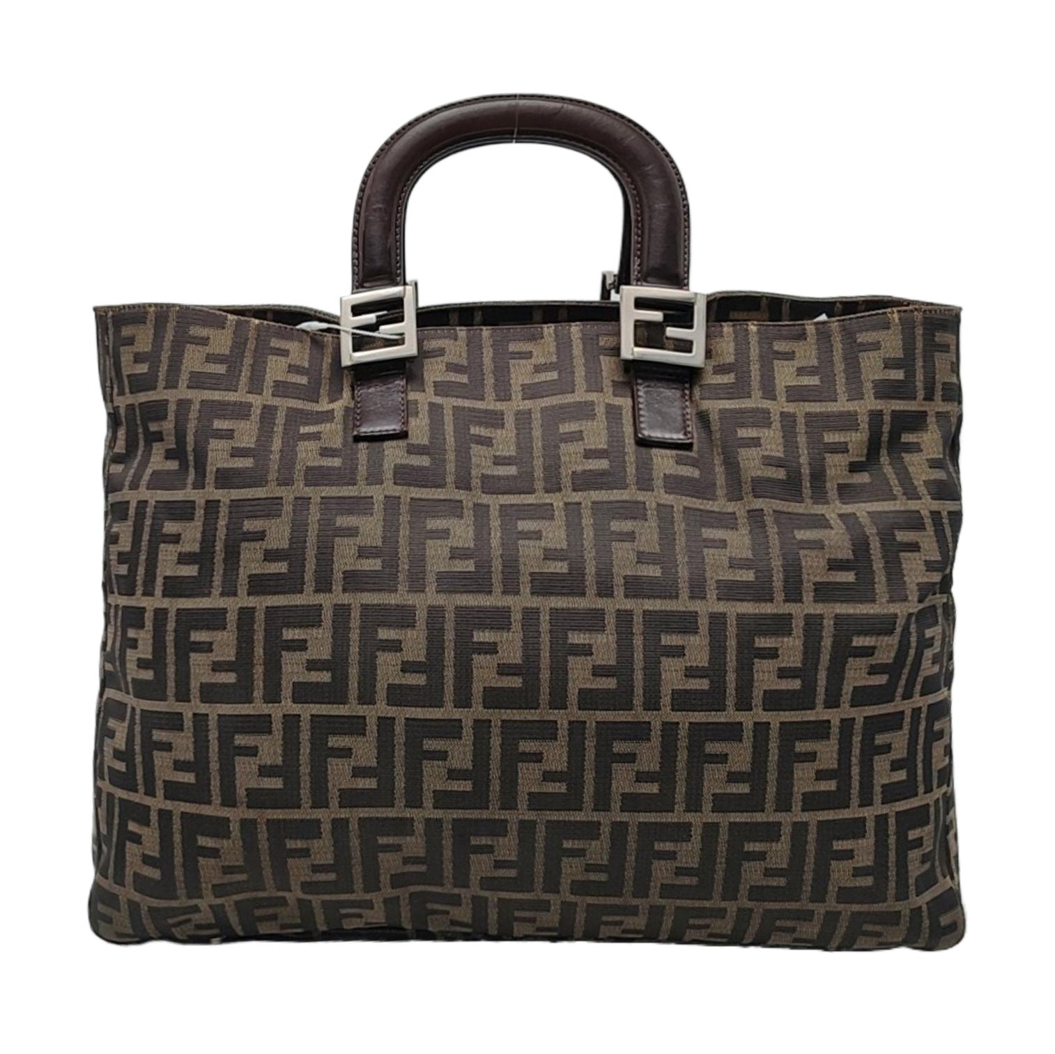 Authenticated pre-owned  Ff Tote Canvas Brown - Top Handle Bag at Looply