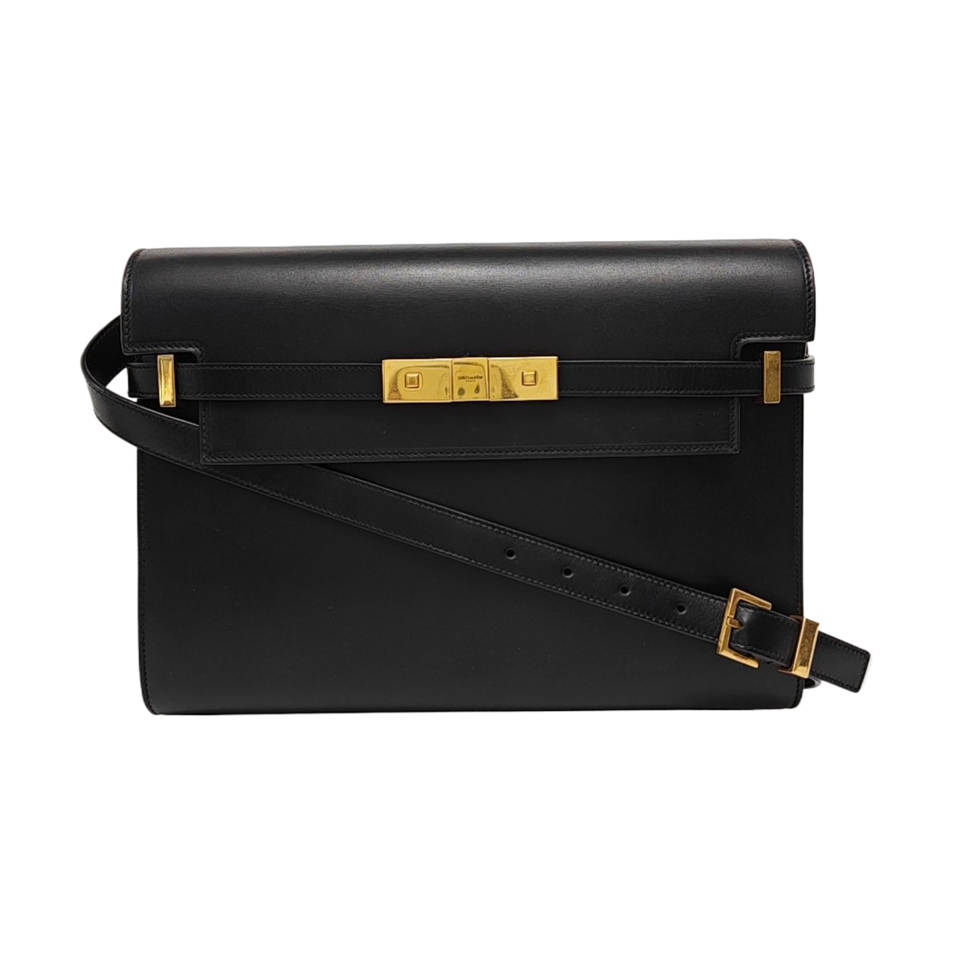 Authenticated pre-owned  Manhattan Medium Calfskin Black - Shoulder Bag at Looply