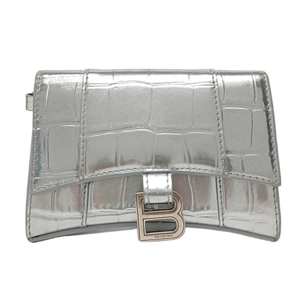 Authenticated pre-owned  Hourglass Calfskin Silver - Clutch at Looply