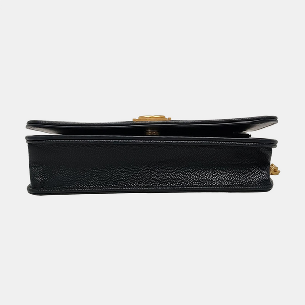 Authenticated pre-owned  Boy Chanel Quilted Grained Calfskin Black - Shoulder Bag at Looply
