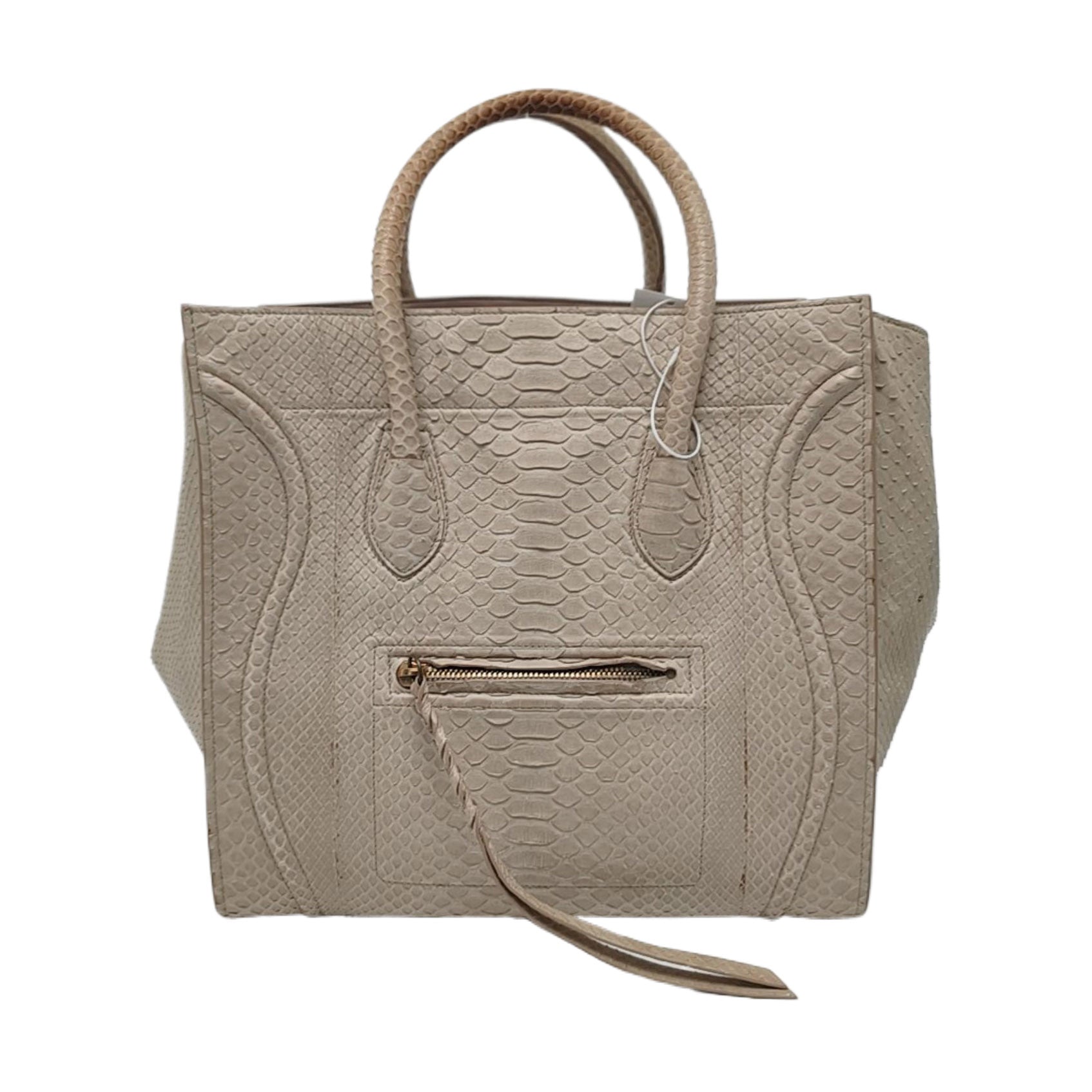 Authenticated pre-owned  Phantom Medium Python Beige - Top Handle Bag at Looply
