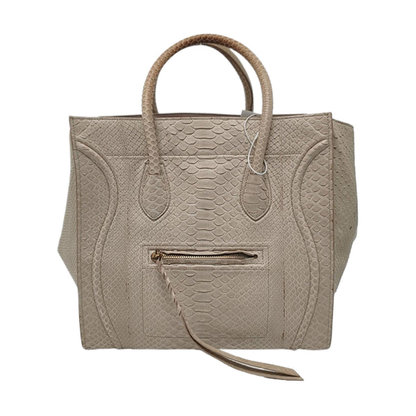 Authenticated pre-owned  Phantom Medium Python Beige - Top Handle Bag at Looply