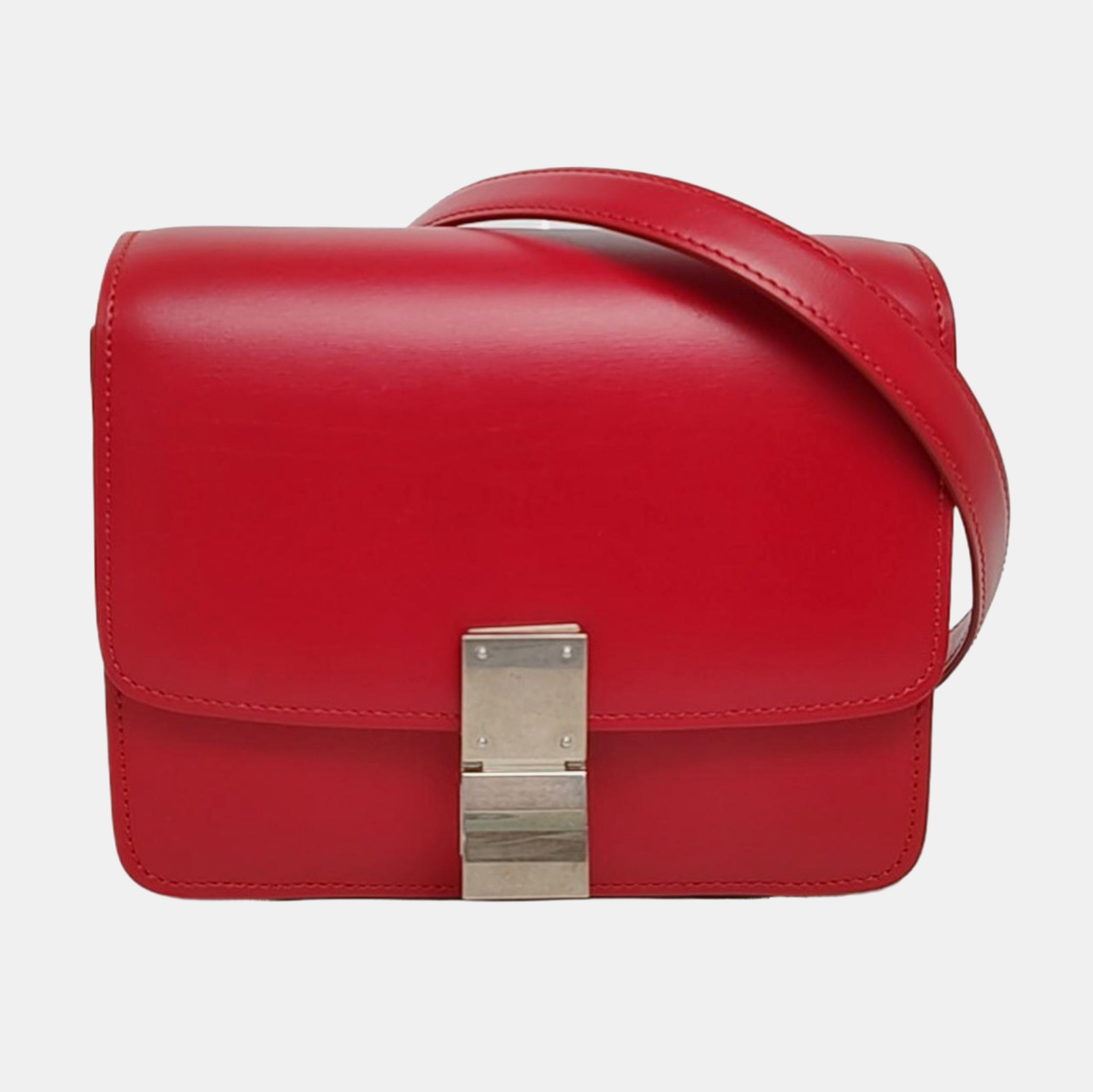 Authenticated pre-owned  CLASSIC BOX Mini Calfskin Red - Crossbody Bag at Looply