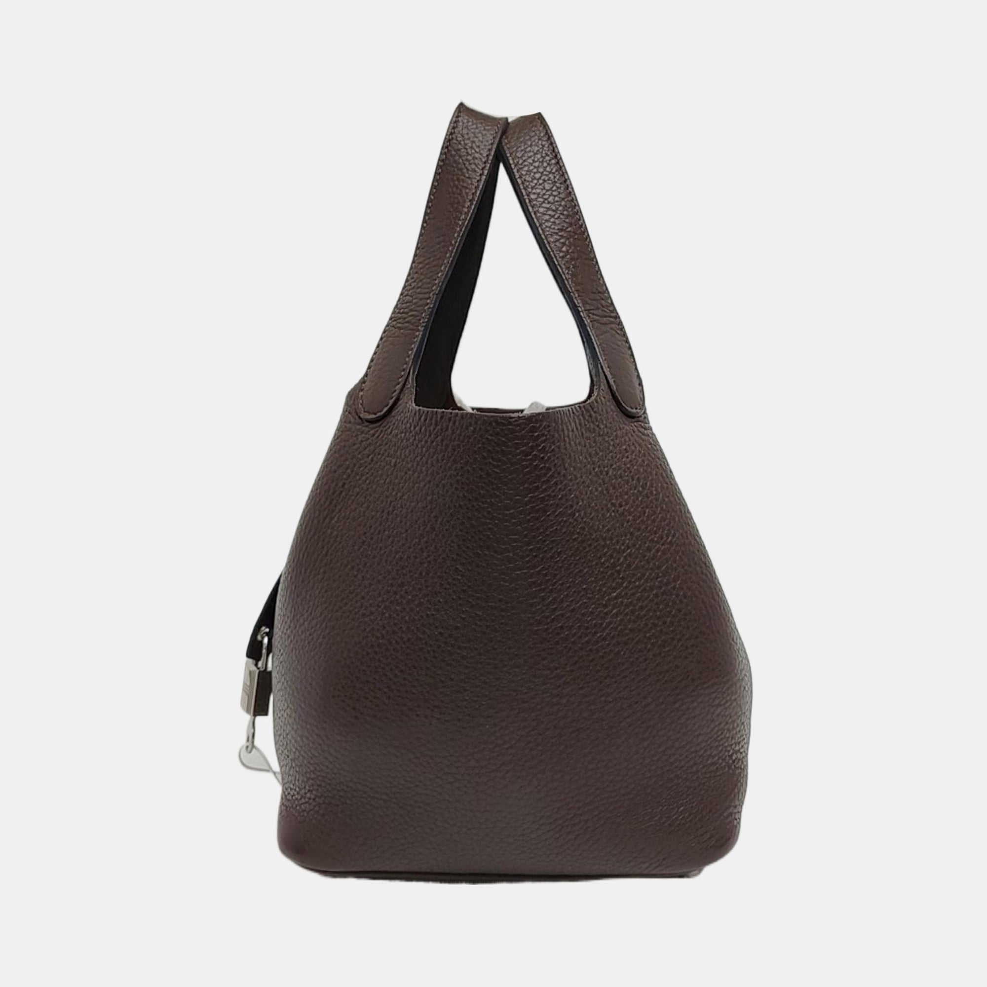 Authenticated pre-owned  Picotin Lock 18 Clemence Brown - Top Handle Bag at Looply