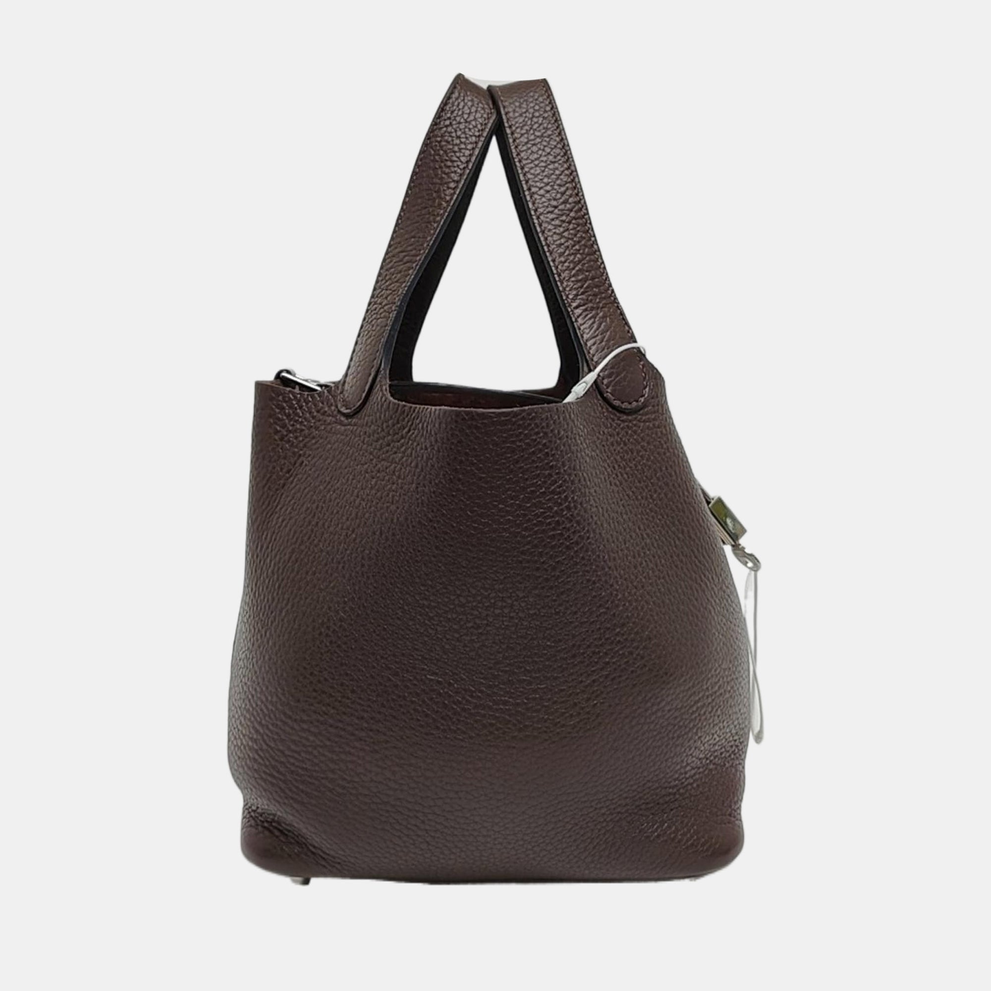 Authenticated pre-owned  Picotin Lock 18 Clemence Brown - Top Handle Bag at Looply
