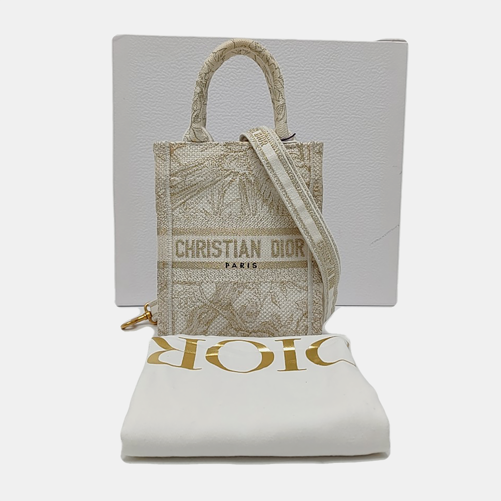 Authenticated pre-owned  Book Tote Mini Canvas White - Shoulder Bag at Looply