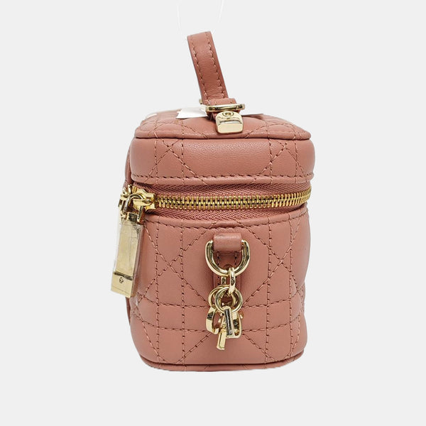 Authenticated pre-owned  Lady Dior Super Mini Lambskin Beige - Shoulder Bag at Looply