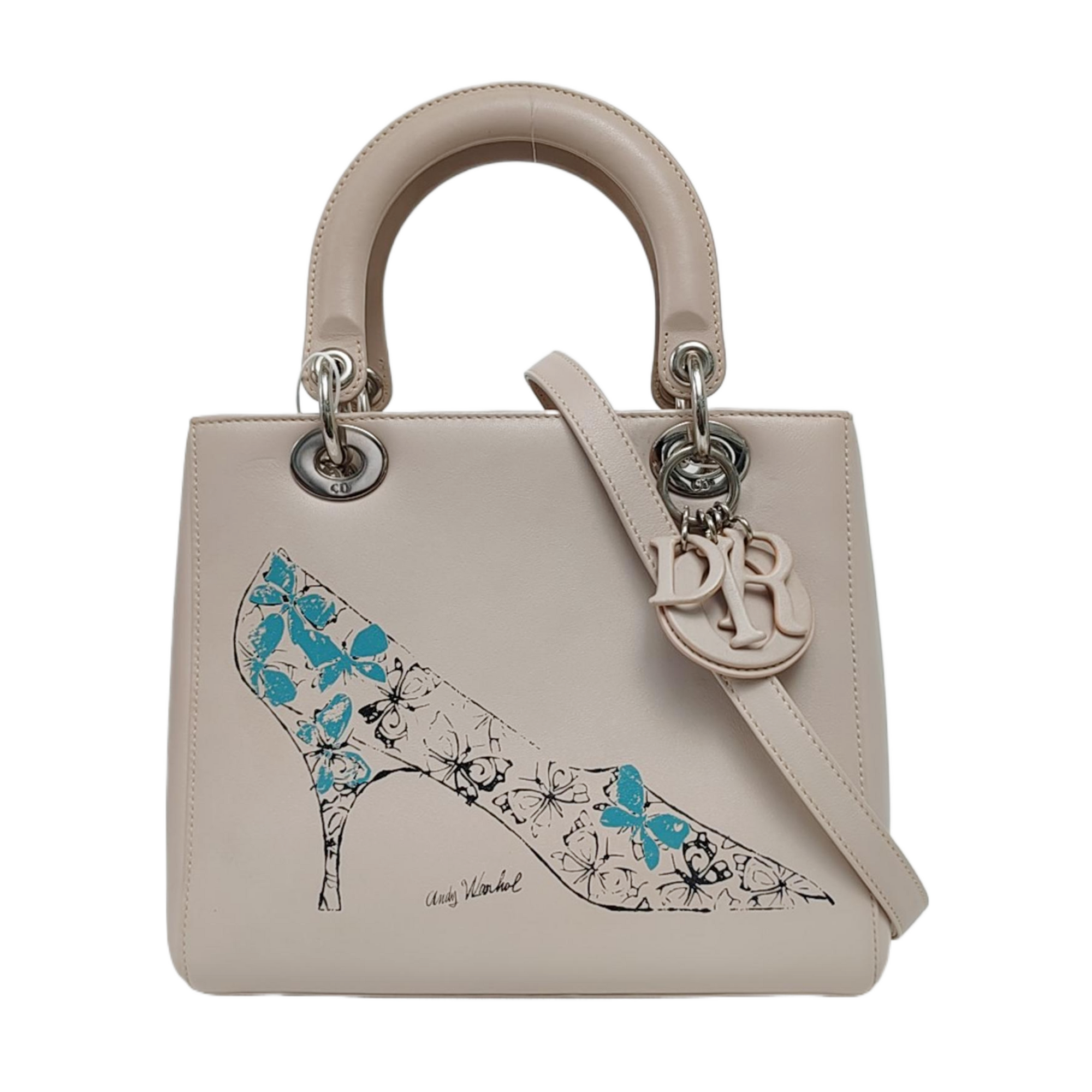 Authenticated pre-owned  Lady Dior Calfskin Gray - Shoulder Bag at Looply