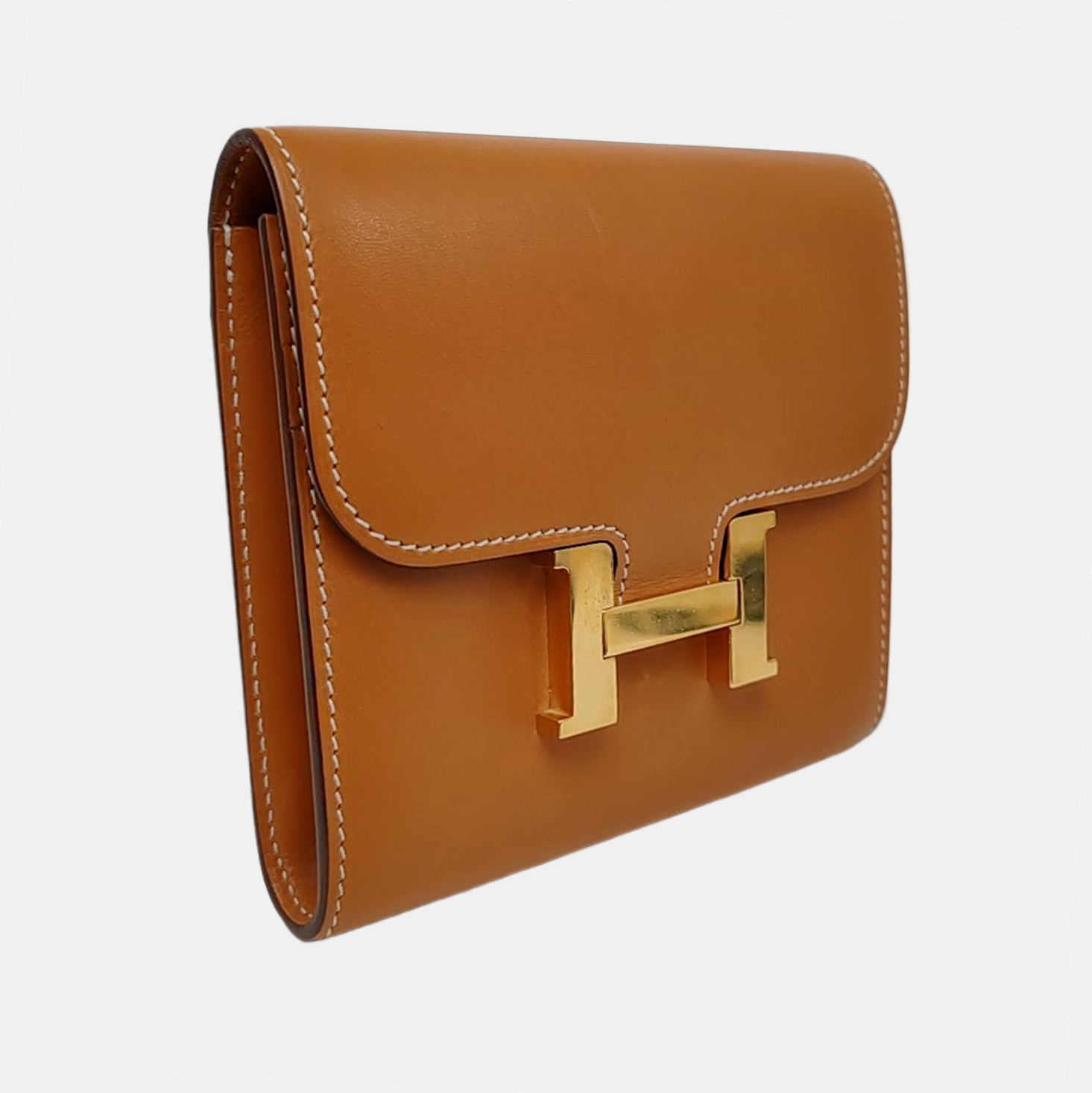 Authenticated pre-owned  Constance Box Calf Brown Wallet - Wallet at Looply