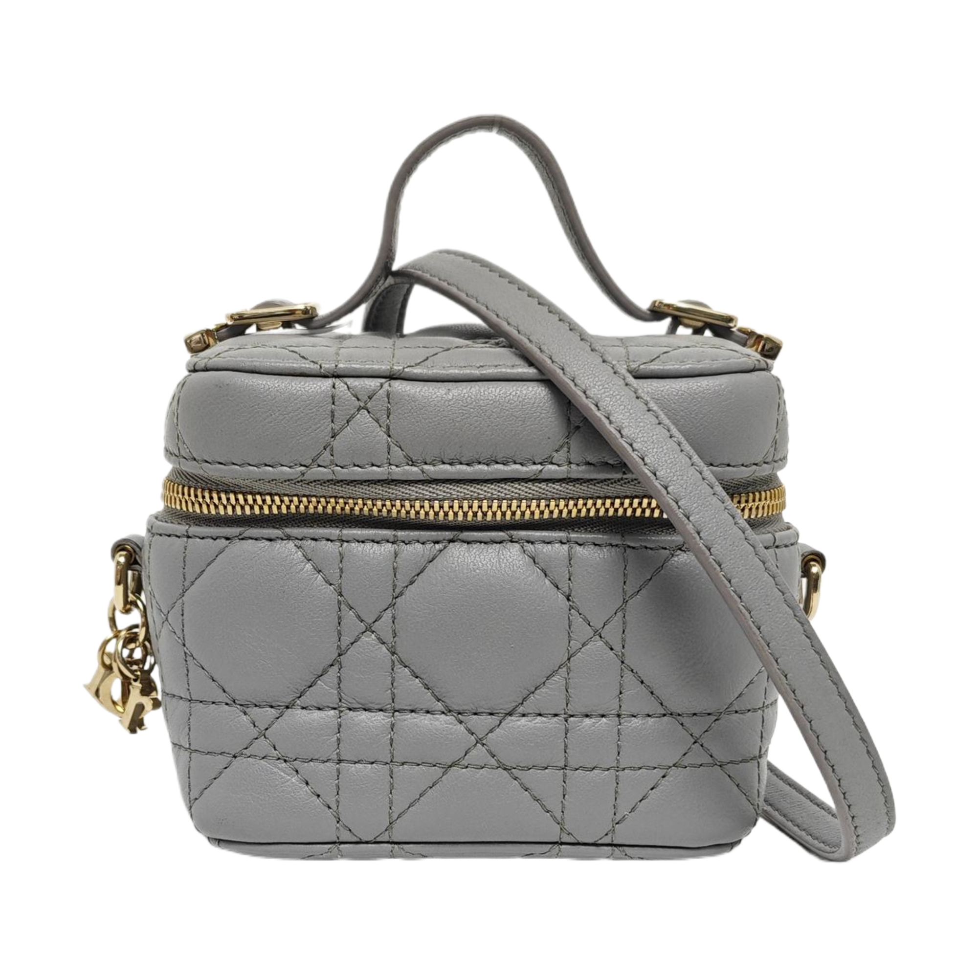 Authenticated pre-owned  Lady Dior Super Mini Lambskin Gray - Shoulder Bag at Looply