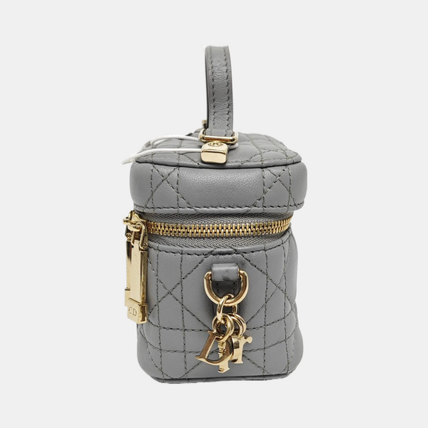 Authenticated pre-owned  Lady Dior Super Mini Lambskin Gray - Shoulder Bag at Looply