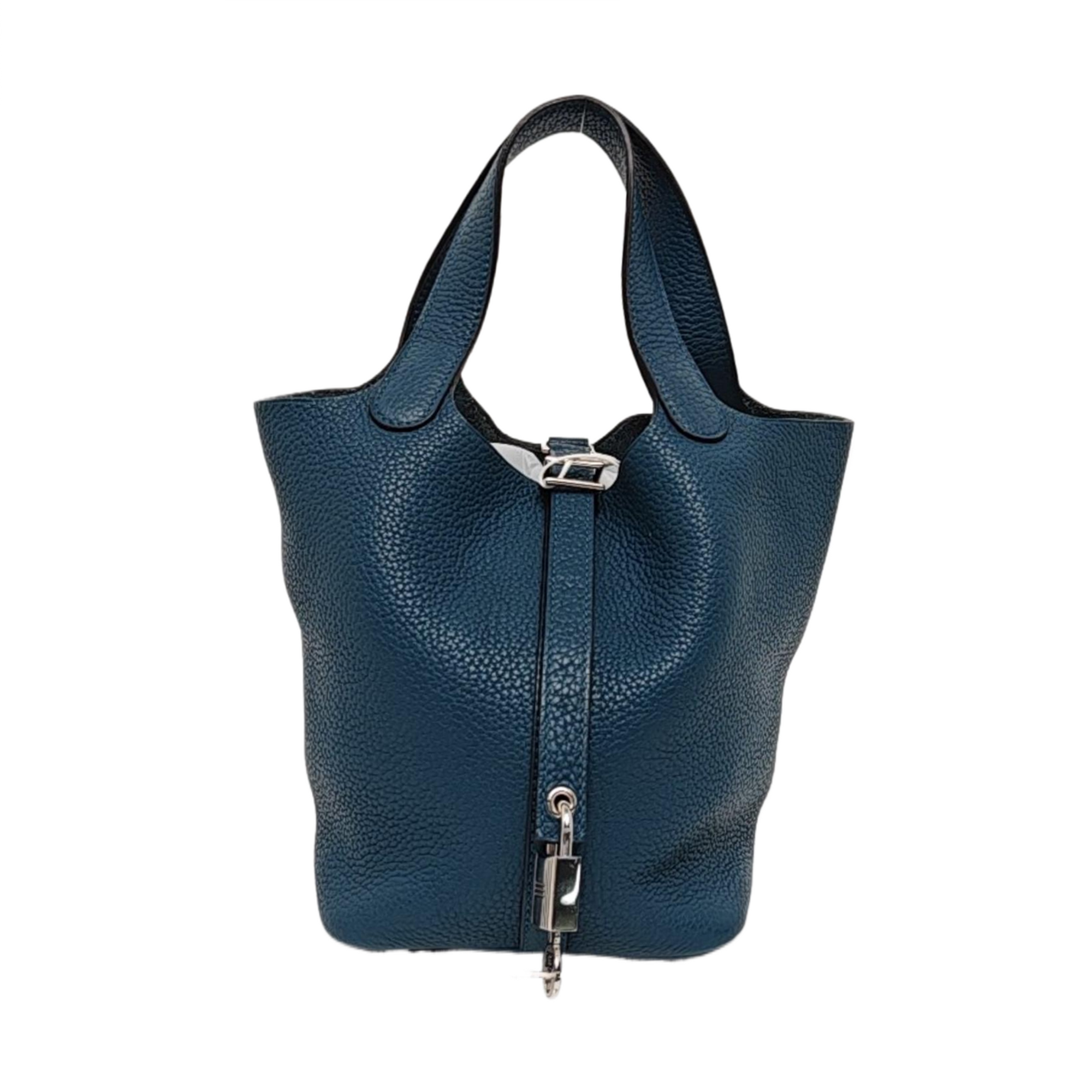 Authenticated pre-owned  Picotin Lock 18 Clemence Blue - Top Handle Bag at Looply