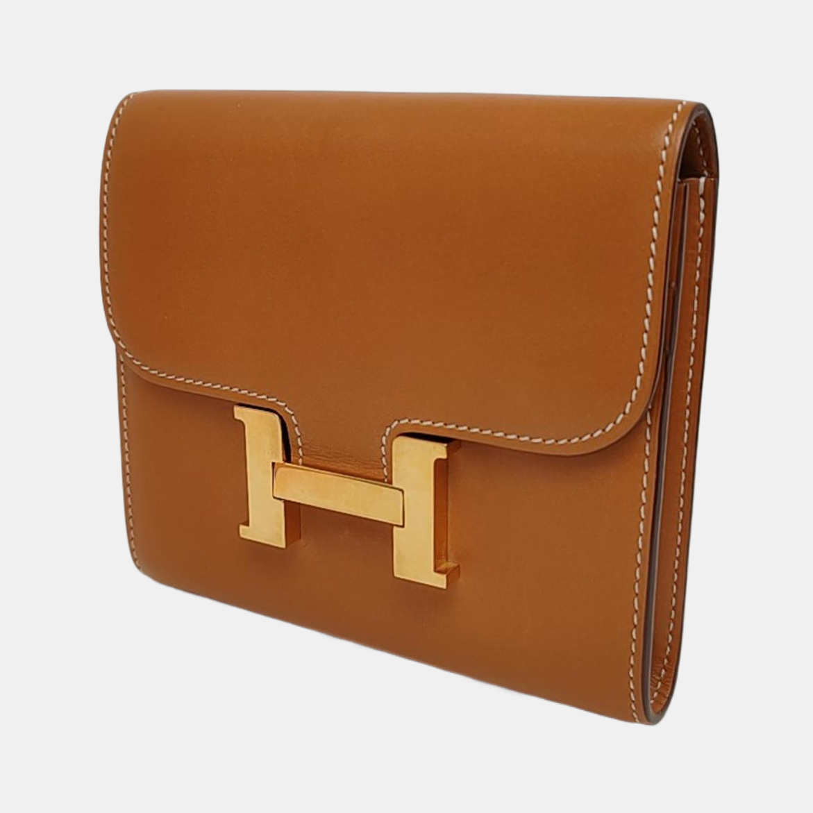 Authenticated pre-owned  Constance Box Calf Brown Wallet - Wallet at Looply
