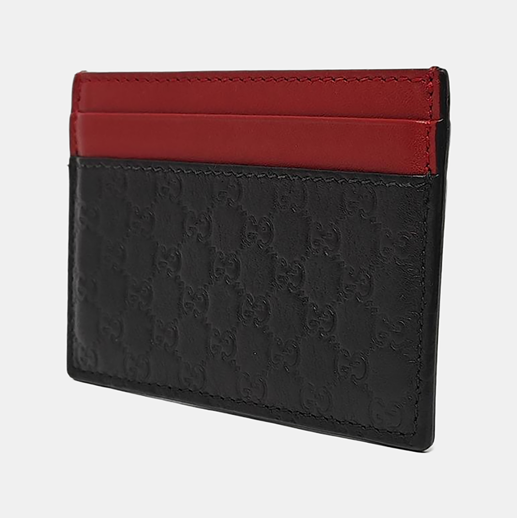Authenticated pre-owned  Microguccissima Monogram Calfskin Black Card Holder - Card Holder at Looply