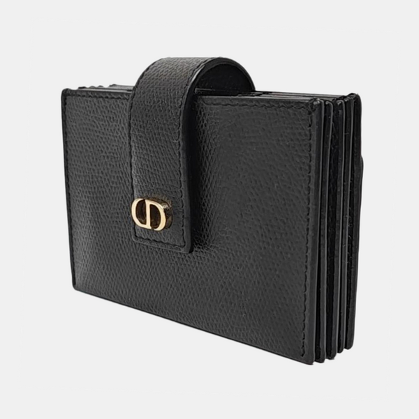 Authenticated pre-owned  30 Montaigne Calfskin Black Card Holder - Card Holder at Looply