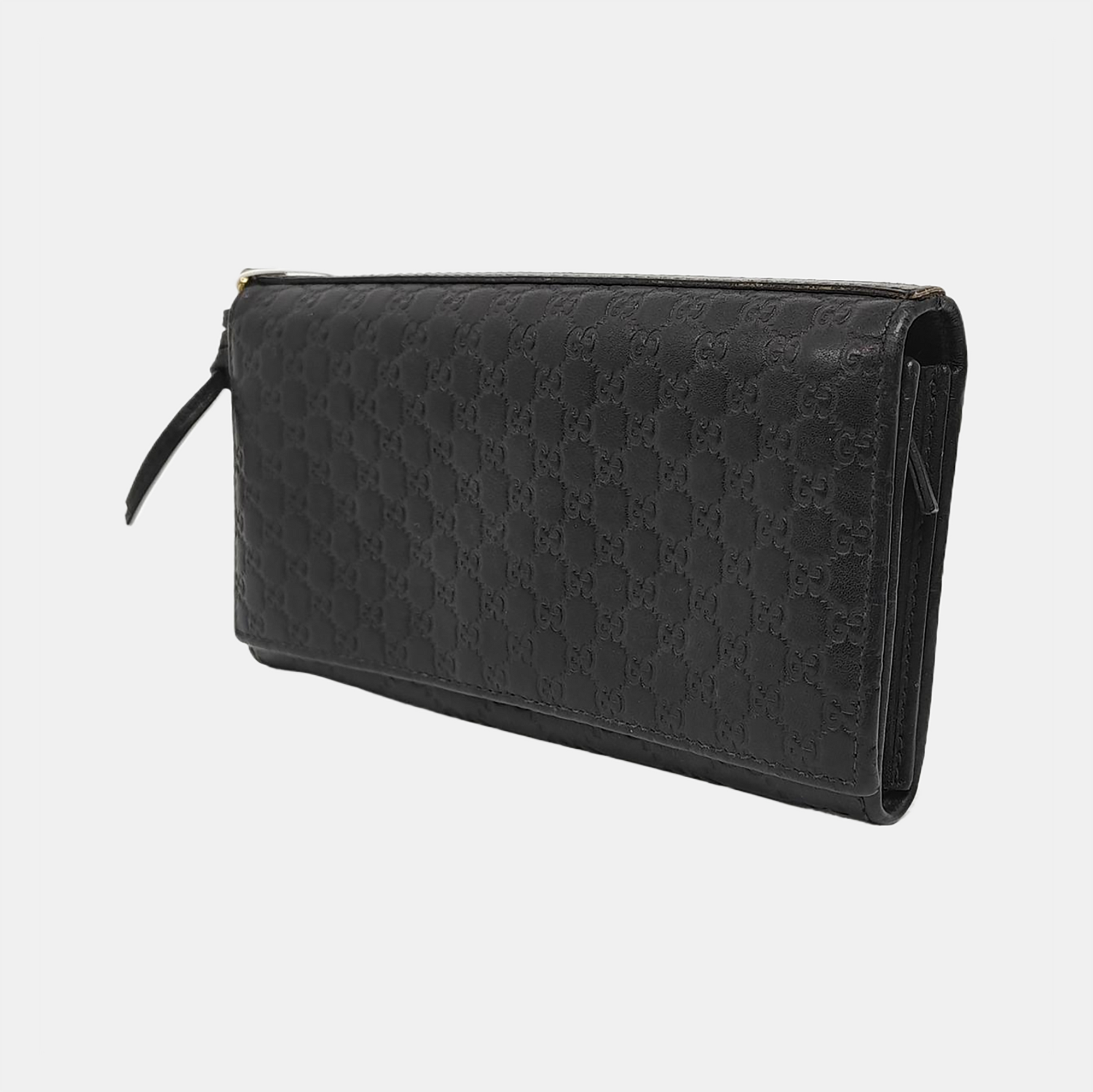 Authenticated pre-owned  Microguccissima Monogram Calfskin Black Wallet - Wallet at Looply