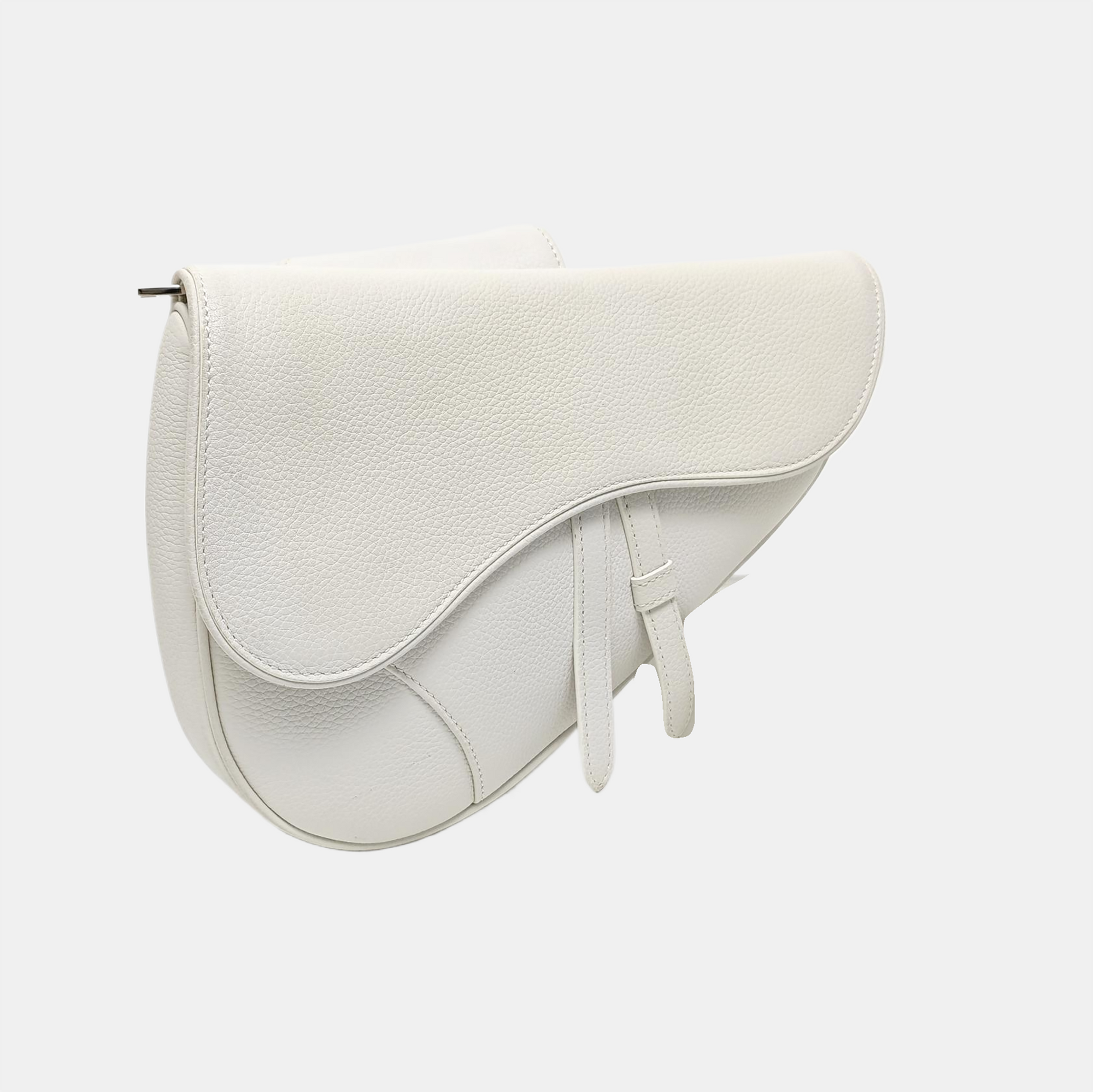 Authenticated pre-owned  Saddle Medium Calfskin White - Crossbody Bag at Looply