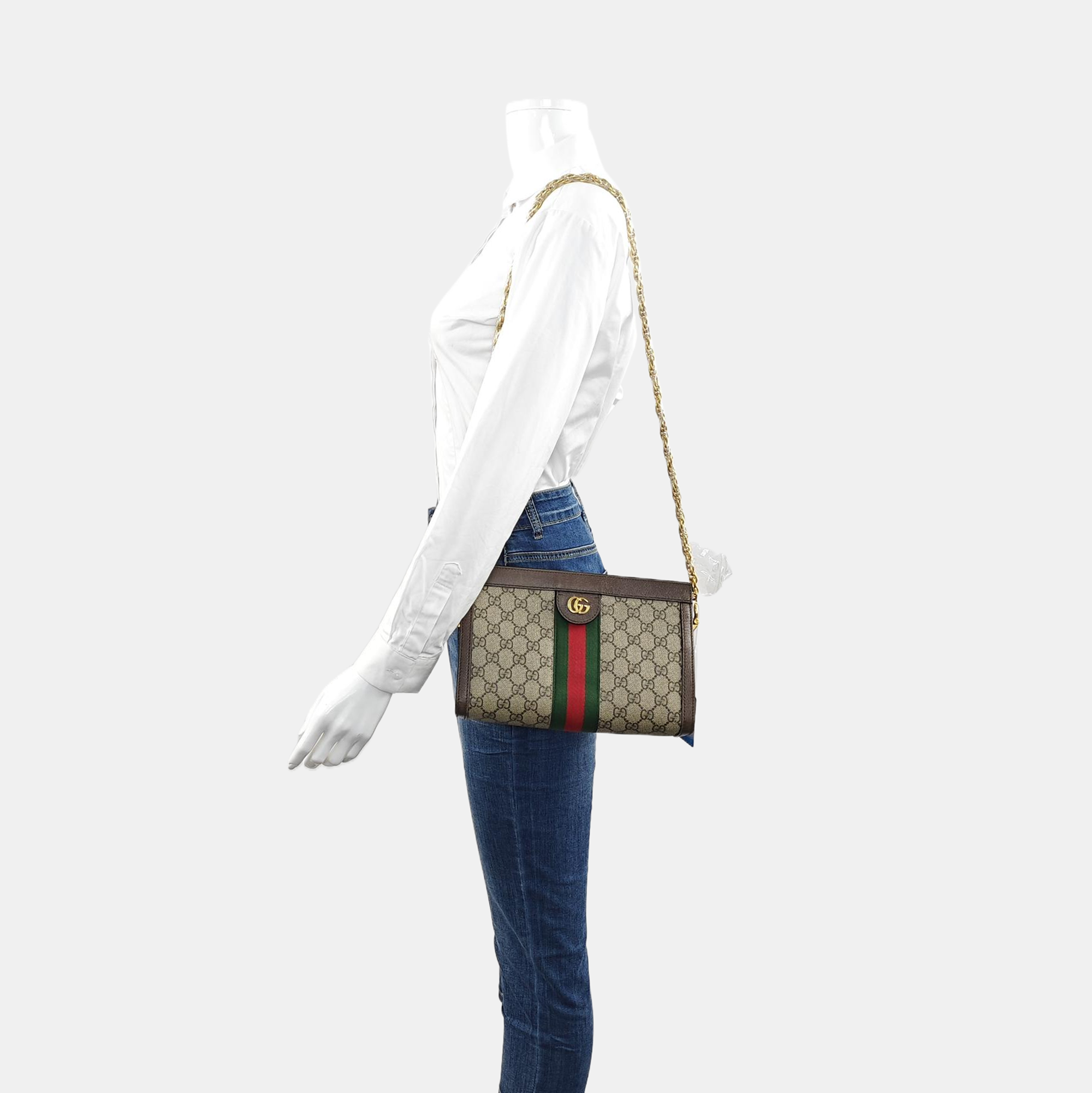 Authenticated pre-owned  Ophidia Small Monogram Coated Canvas Beige - Shoulder Bag at Looply