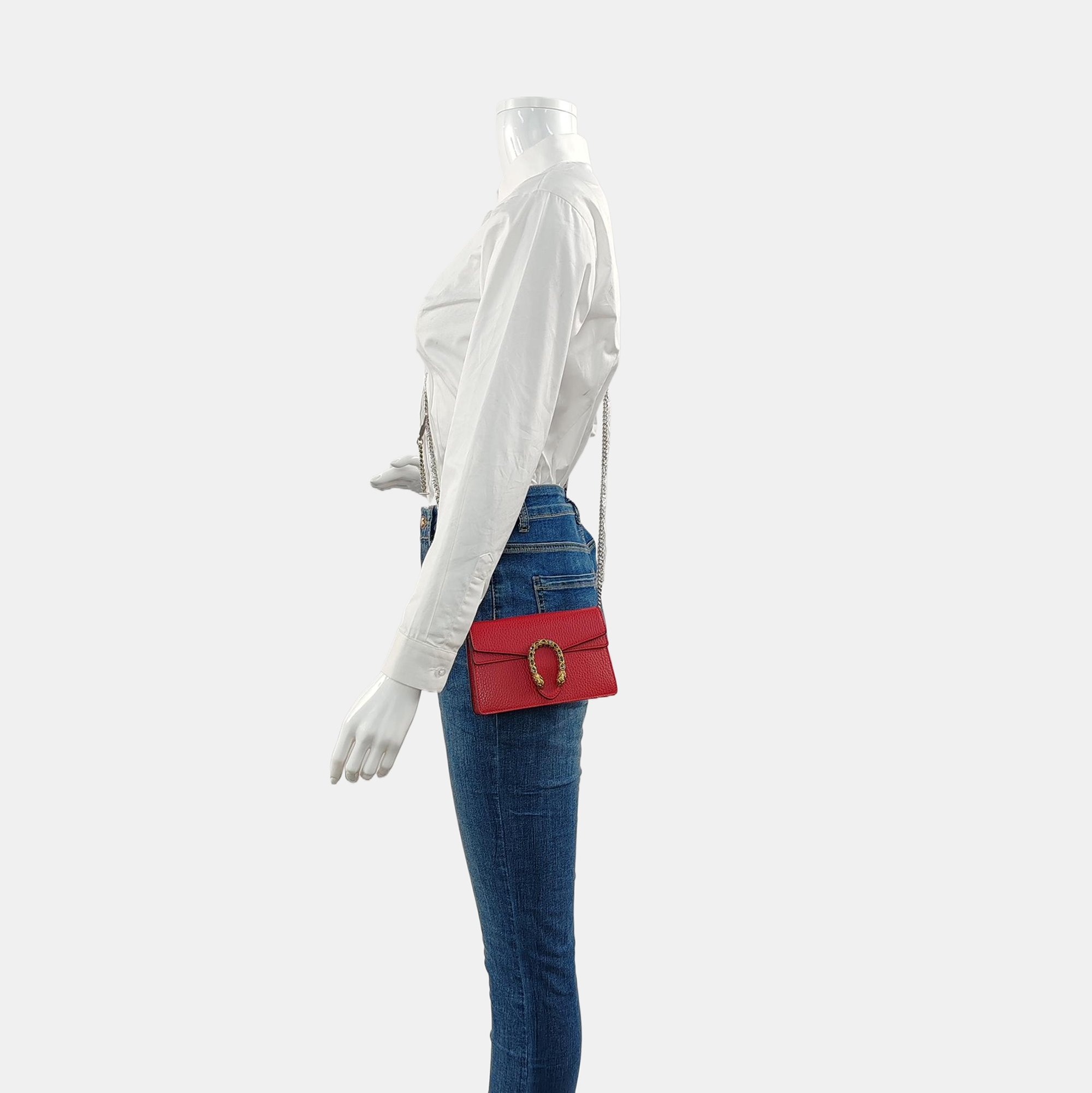 Authenticated pre-owned  Dionysus Super Mini Calfskin Red - Shoulder Bag at Looply