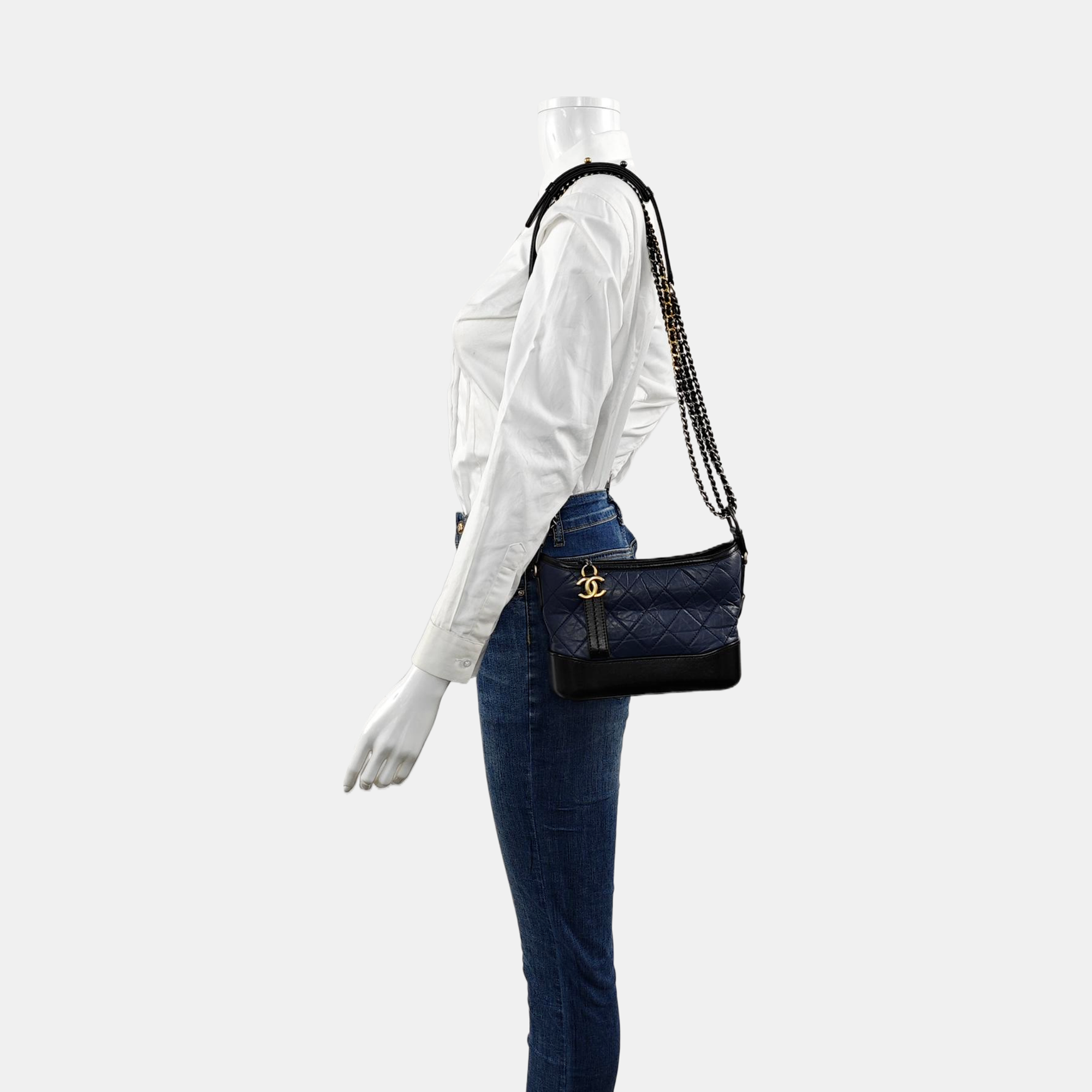 Authenticated pre-owned  Gabrielle Small Calfskin Blue - Shoulder Bag at Looply