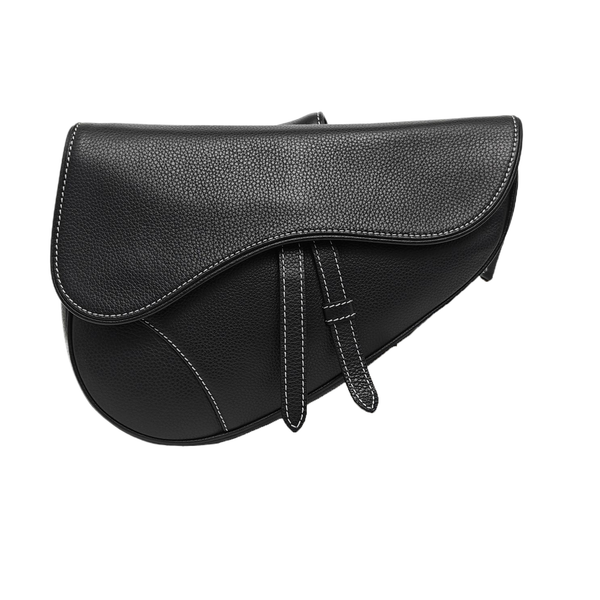 Authenticated pre-owned  Saddle Medium Calfskin Black - Belt Bag at Looply