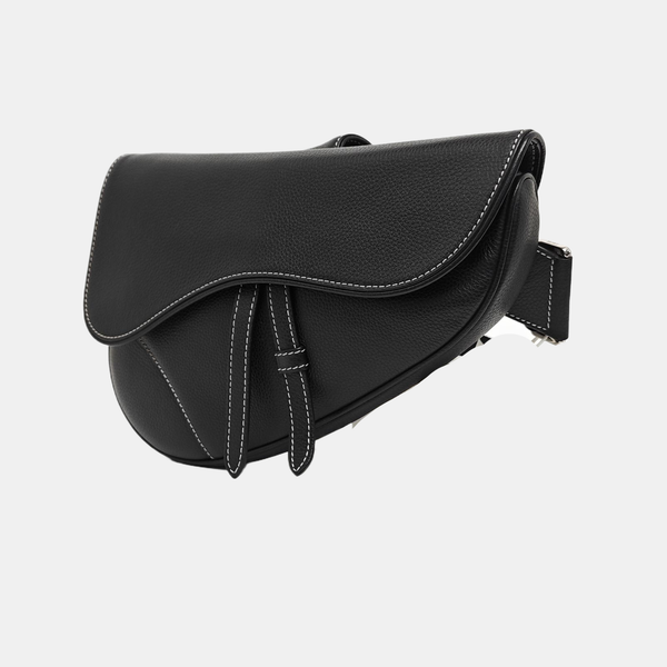 Authenticated pre-owned  Saddle Medium Calfskin Black - Belt Bag at Looply