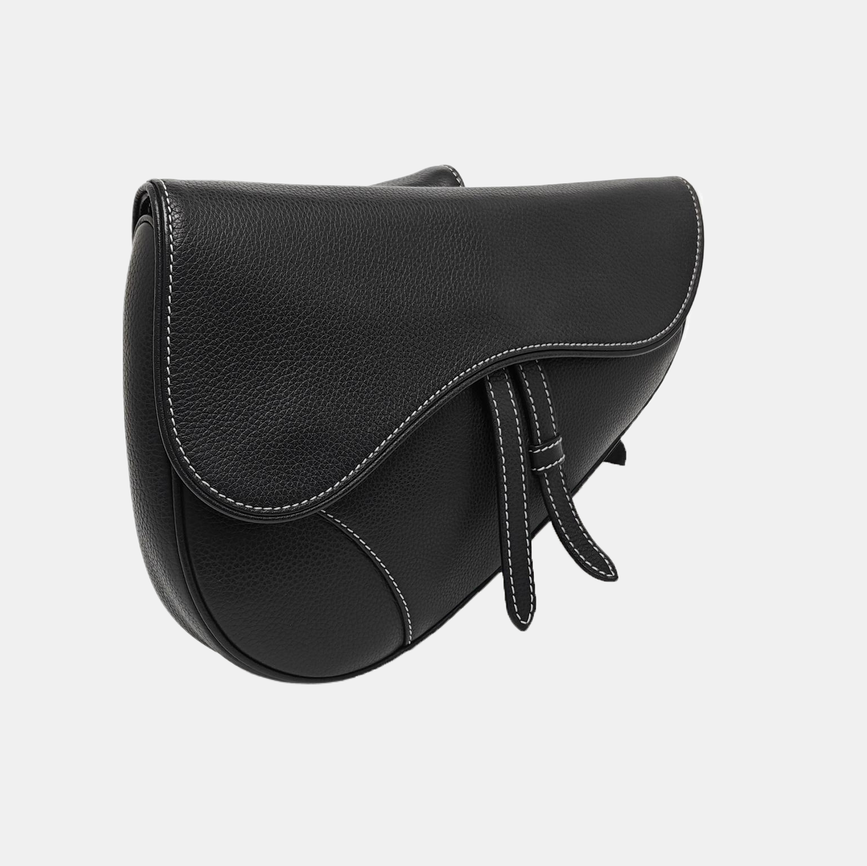 Authenticated pre-owned  Saddle Medium Calfskin Black - Belt Bag at Looply