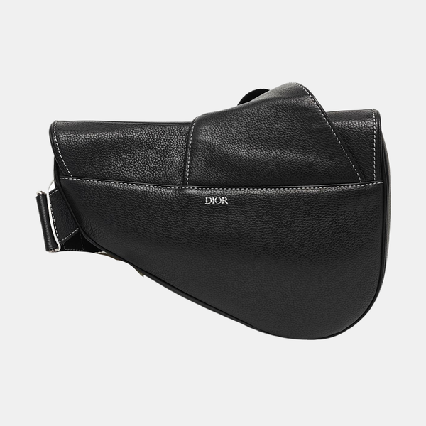 Authenticated pre-owned  Saddle Medium Calfskin Black - Belt Bag at Looply