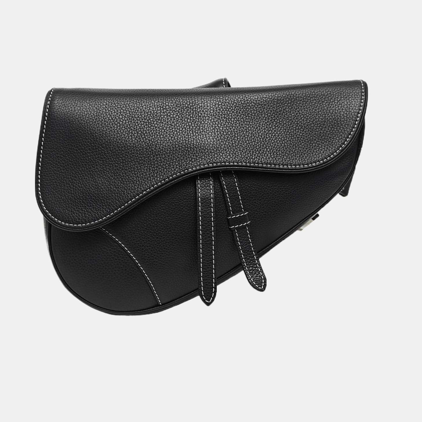 Authenticated pre-owned  Saddle Medium Calfskin Black - Belt Bag at Looply