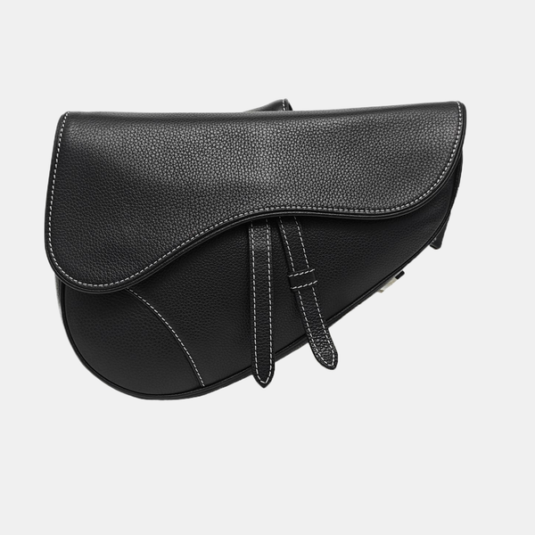 Authenticated pre-owned  Saddle Medium Calfskin Black - Belt Bag at Looply