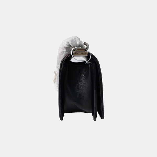 Authenticated pre-owned  Boy Chanel Small Quilted Patent Leather Black - Shoulder Bag at Looply