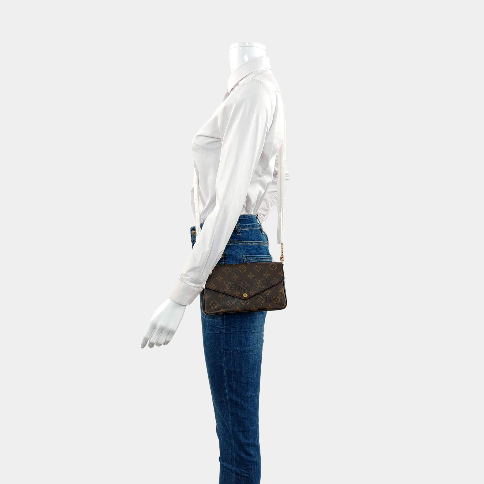 Authenticated pre-owned  Félicie Monogram Coated Canvas Brown - Crossbody Bag at Looply