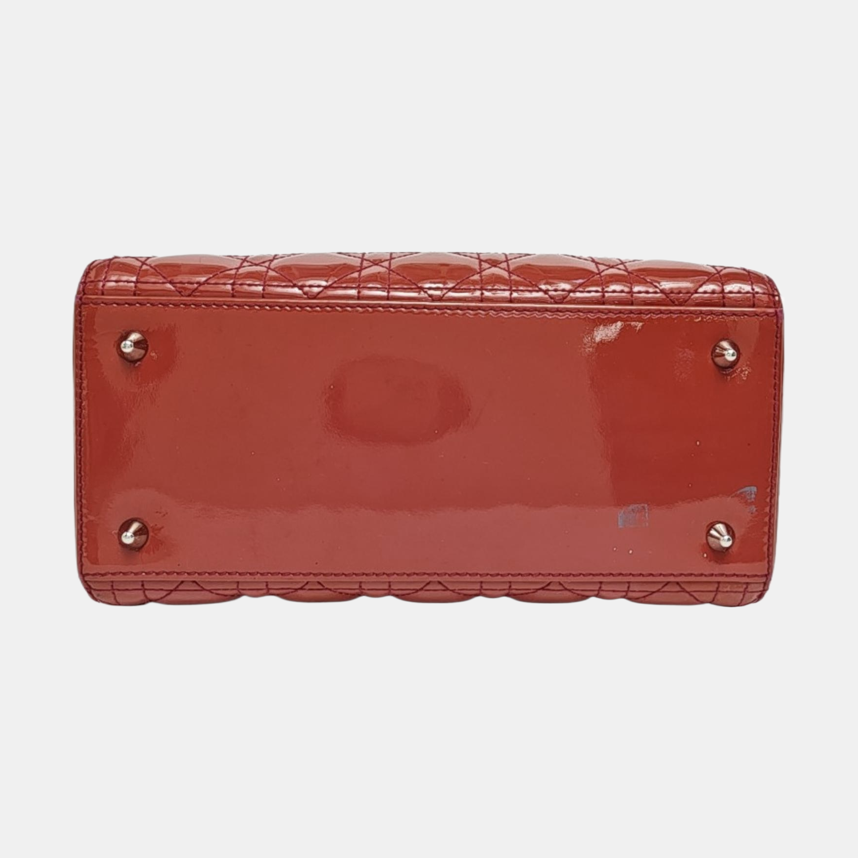 Authenticated pre-owned  Lady Dior Medium Patent Leather Red - Shoulder Bag at Looply