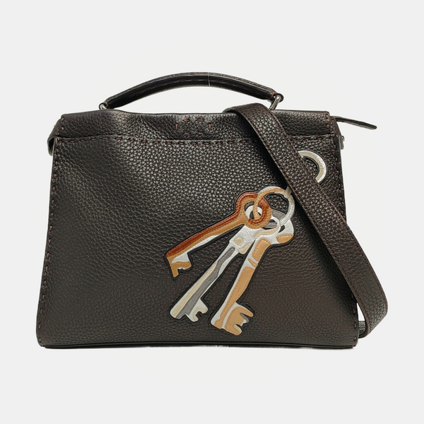 Calfskin Shoulder Bag Brown