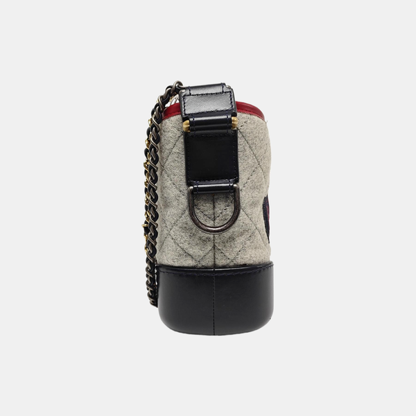Authenticated pre-owned  Gabrielle Small Quilted Fabric Gray - Shoulder Bag at Looply