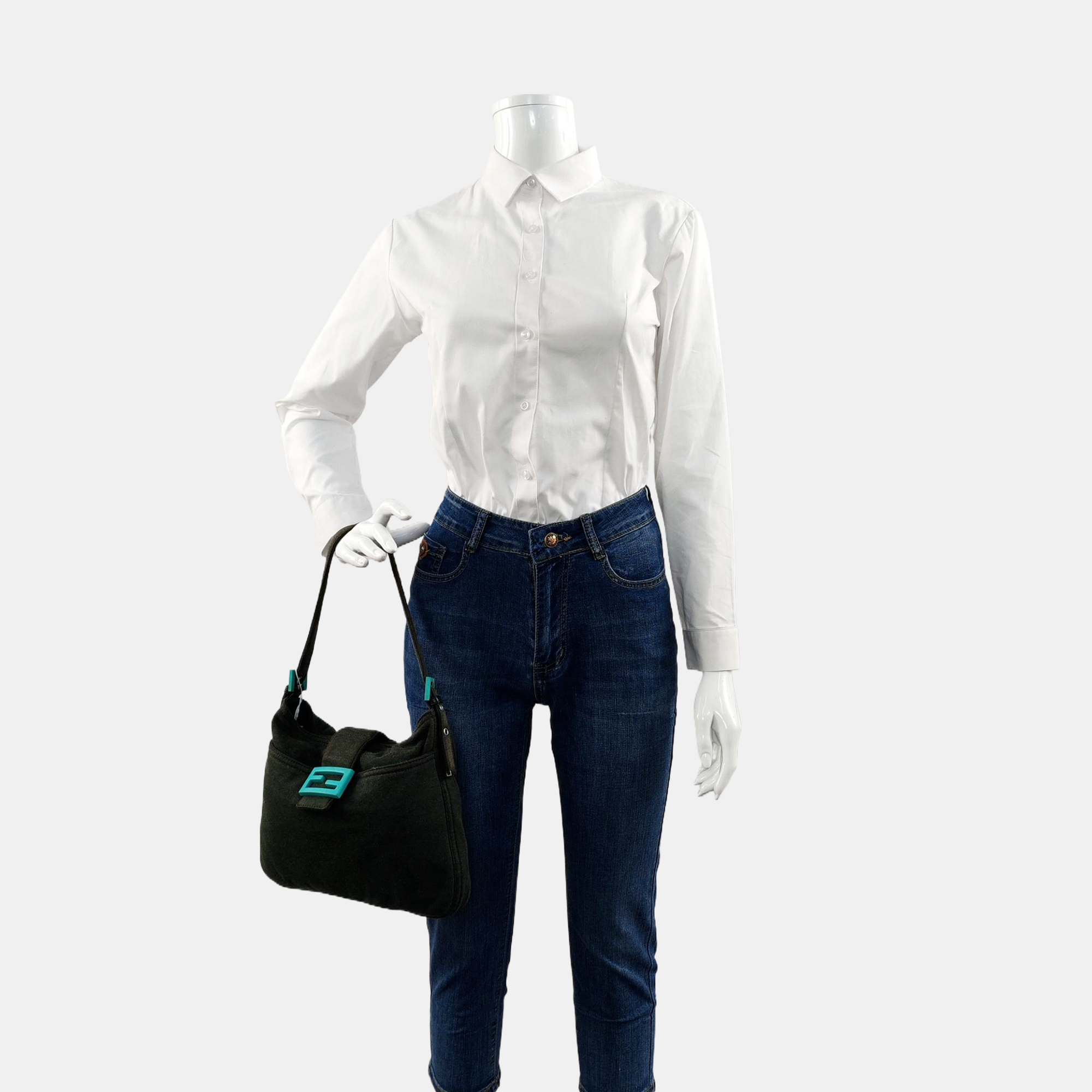 Fabric Top Handle Bag Green