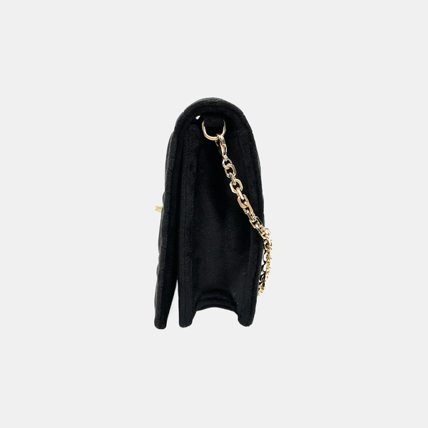 Authenticated pre-owned  Lady Dior Fabric Black - Shoulder Bag at Looply