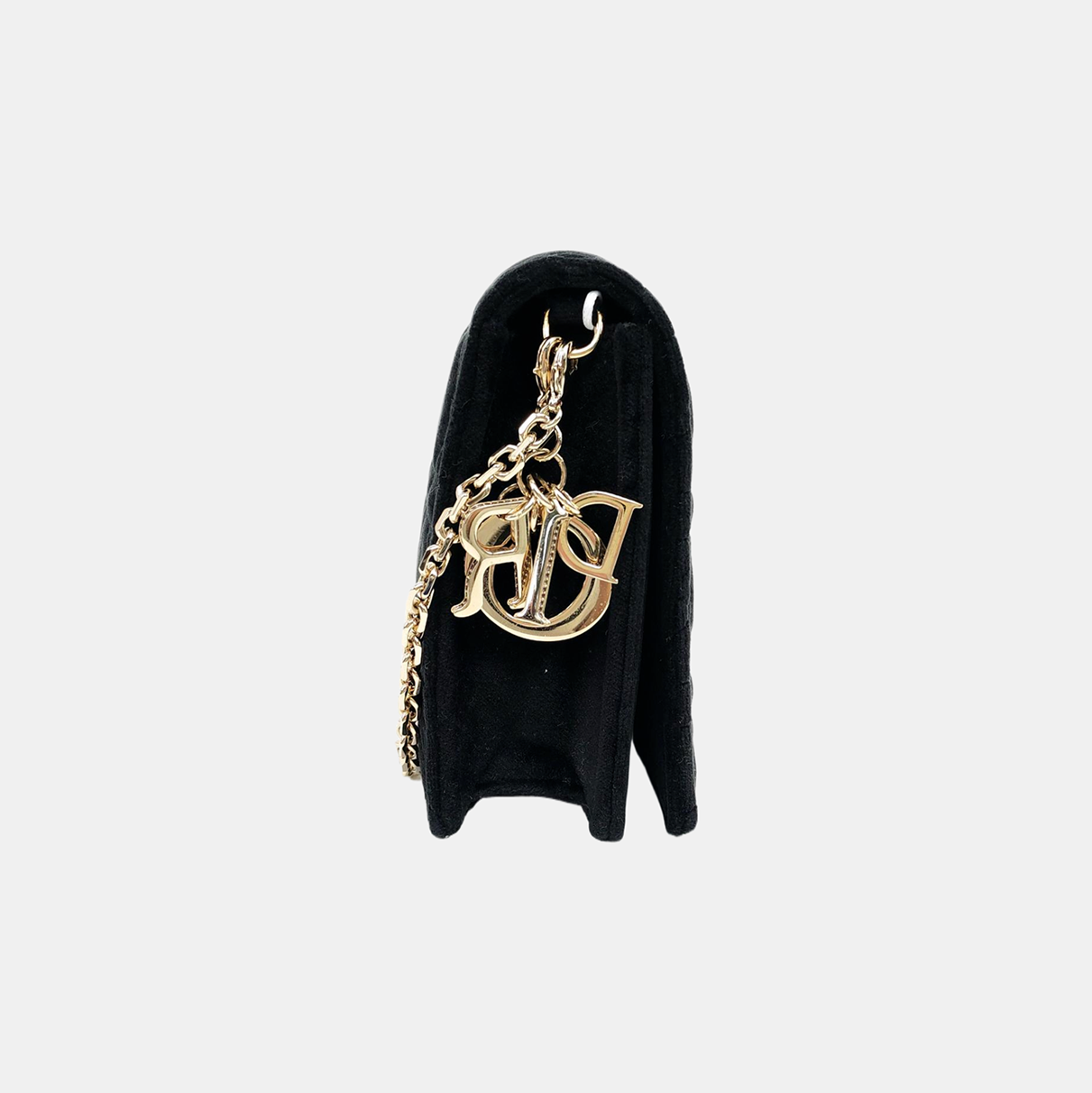 Authenticated pre-owned  Lady Dior Fabric Black - Shoulder Bag at Looply