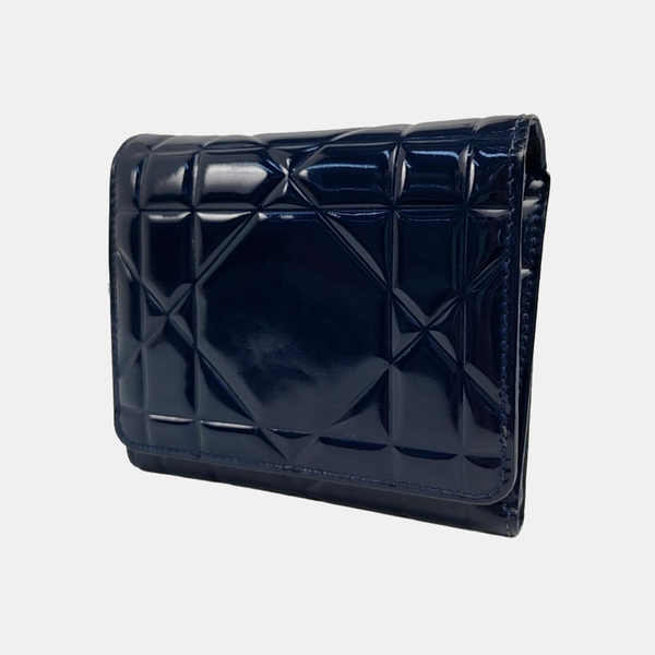 Authenticated pre-owned  Lady Dior Patent Calfskin Blue Wallet - Wallet at Looply