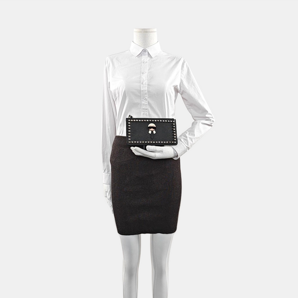 Authenticated pre-owned  Karlito Calfskin Black - Clutch at Looply
