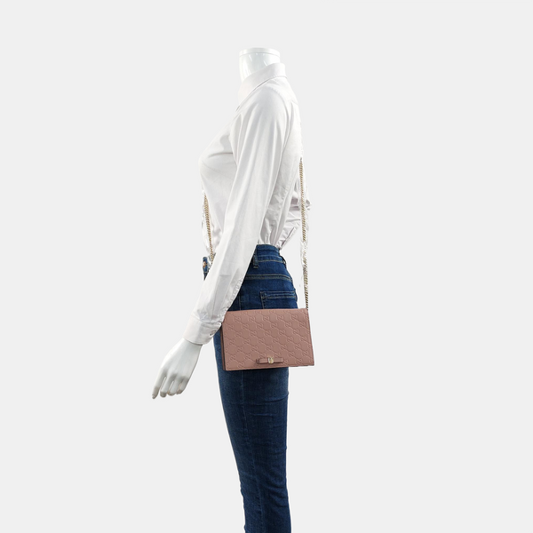 Authenticated pre-owned  Microguccissima Monogram Calfskin Pink - Shoulder Bag at Looply