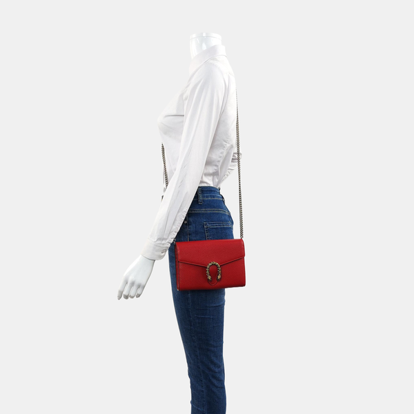 Authenticated pre-owned  Dionysus Super Mini Calfskin Red - Shoulder Bag at Looply