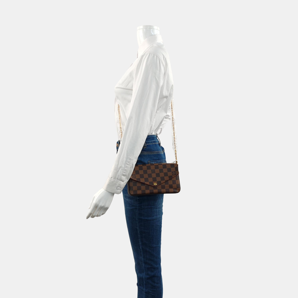 Authenticated pre-owned  Félicie Damier Ebene Coated Canvas Brown - Shoulder Bag at Looply