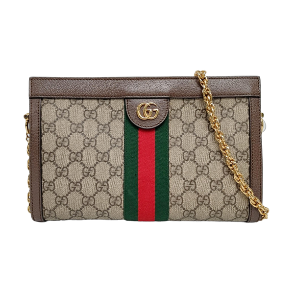 Authenticated pre-owned  Ophidia Small Monogram Coated Canvas Beige - Shoulder Bag at Looply