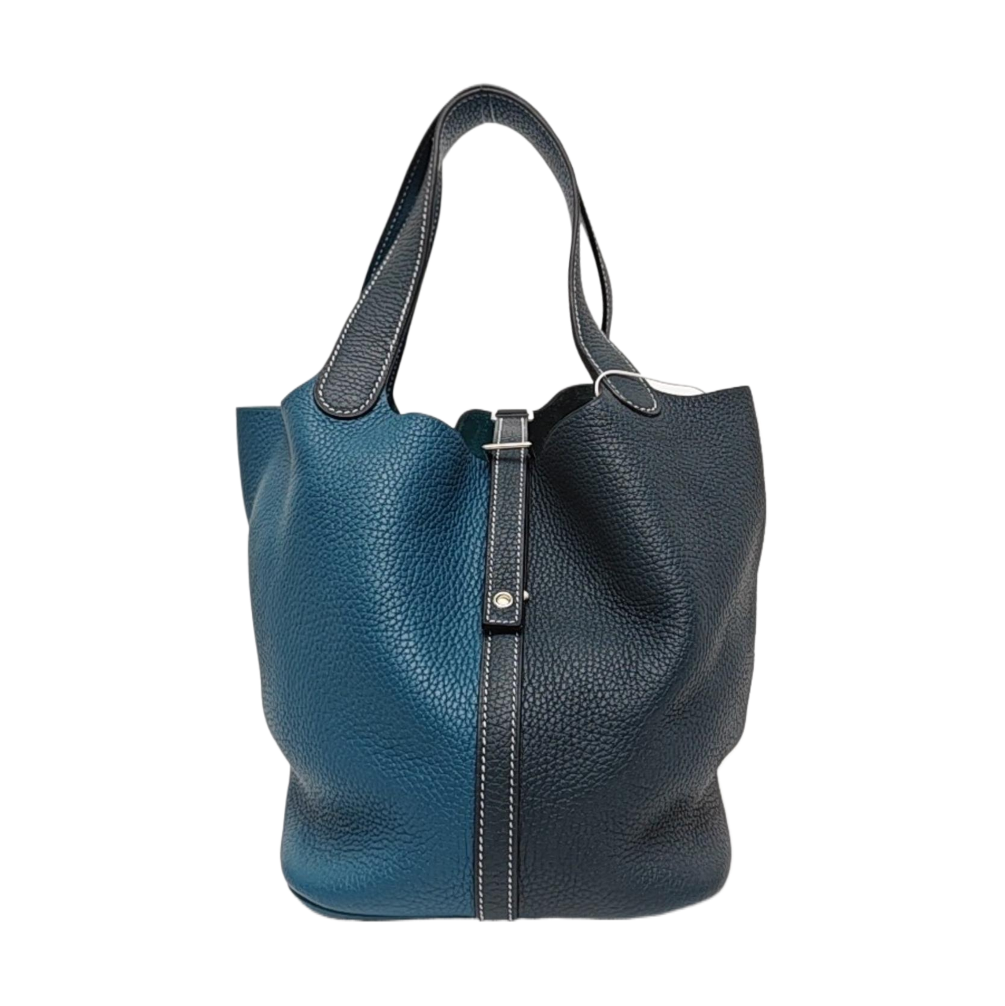 Authenticated pre-owned  Picotin Lock 22 Clemence Blue - Top Handle Bag at Looply