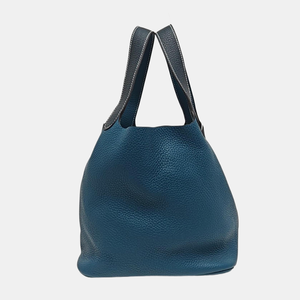 Authenticated pre-owned  Picotin Lock 22 Clemence Blue - Top Handle Bag at Looply